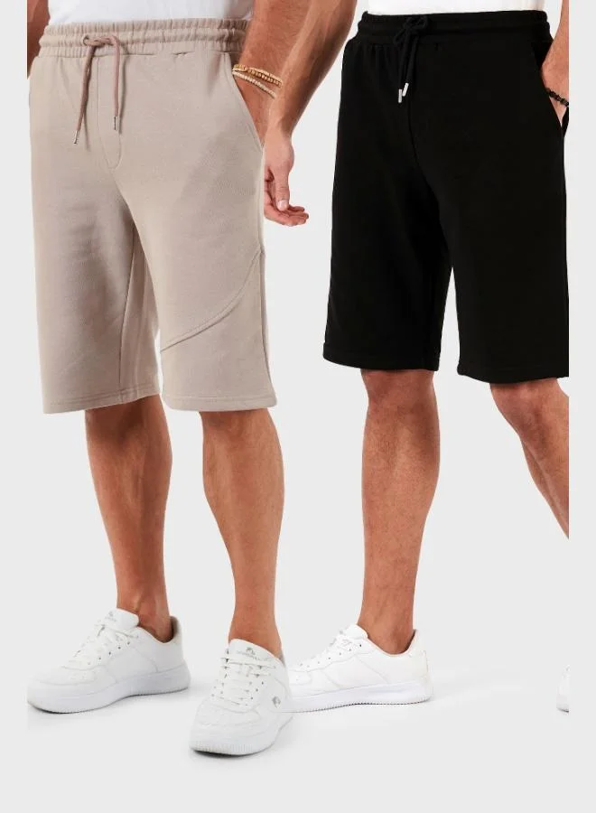 Buratti Cotton Regular Fit Men's Shorts with Pockets, 2-Pack, 590804142S2